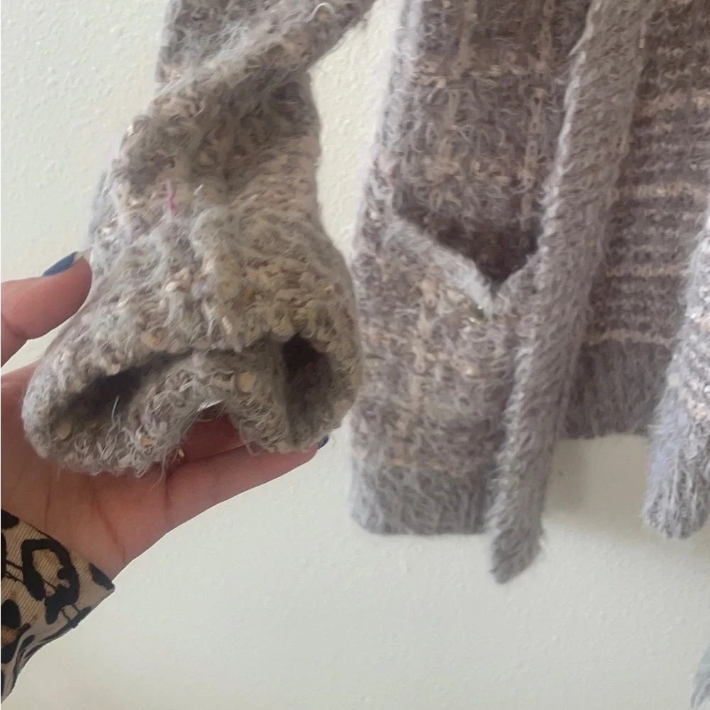 Cato Textured Gray Women's Cardigan - Picture 4 of 7